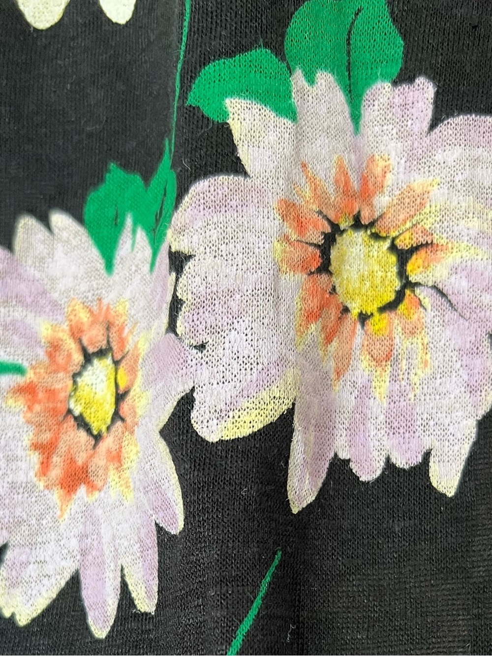 LOFT Black Floral Ruffle Sleeve 100% Linen Tee Spring - Picture 8 of 8